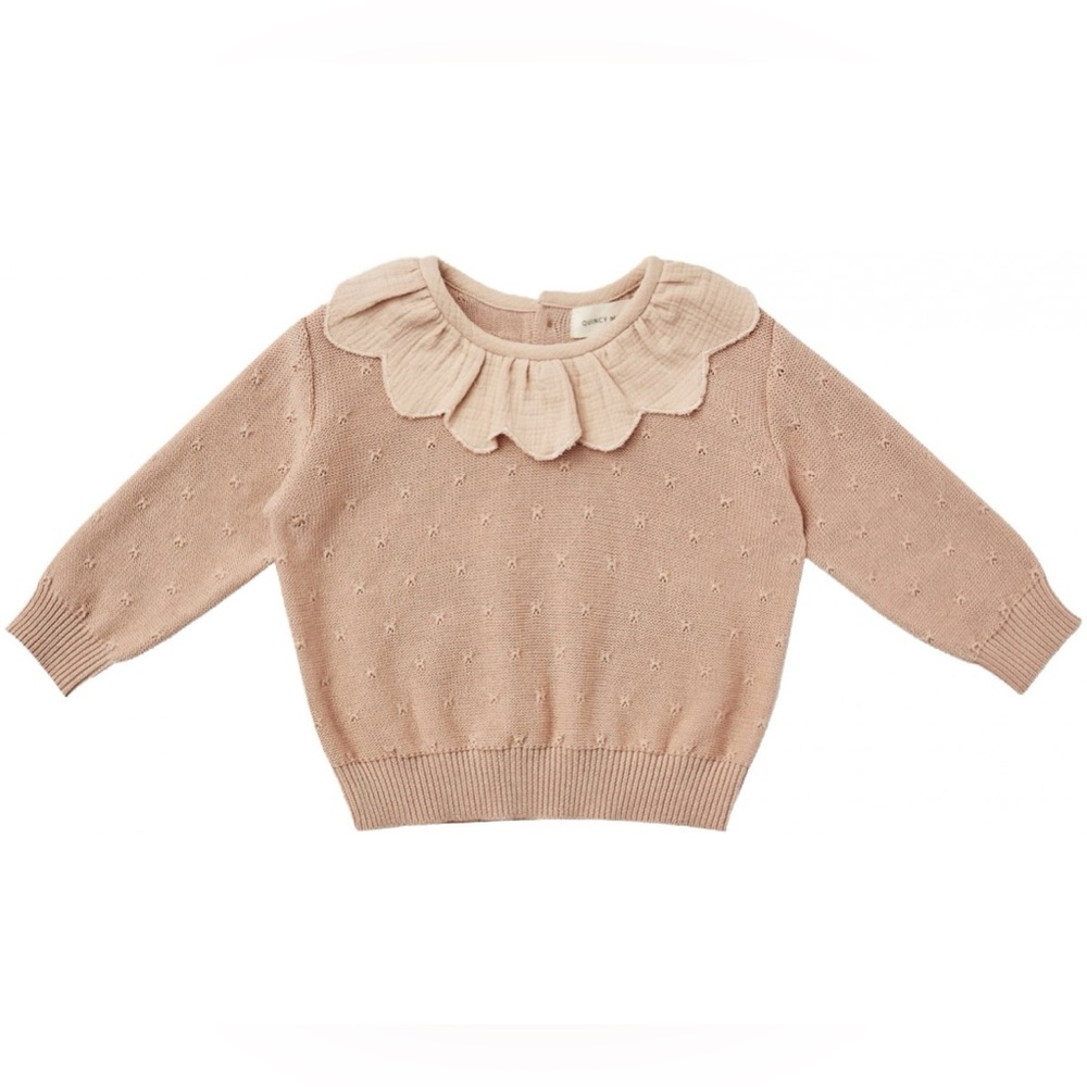 Pre-Owned Quincy Mae Petal Knit Sweater Rose